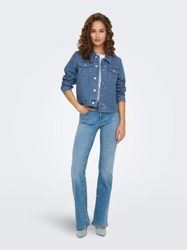 Veste en jean rillo bleu femme - Only