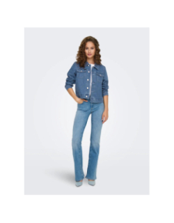Veste en jean rillo bleu femme - Only