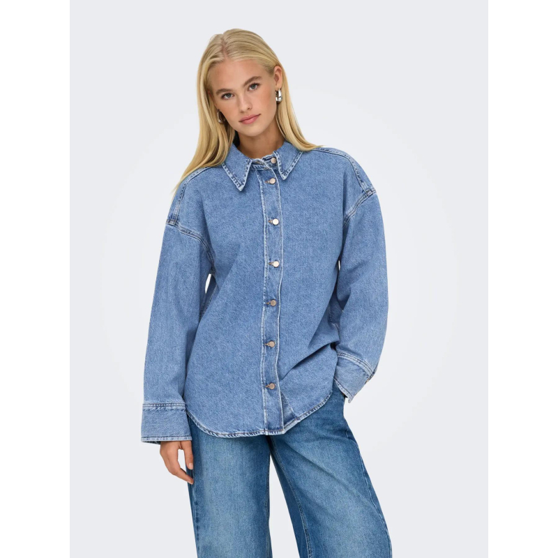 Chemise en jean oversized sophie bleu femme - Only
