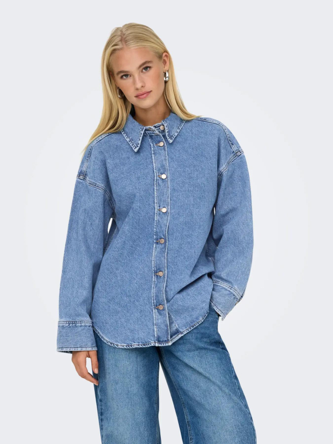 Chemise en jean oversized sophie bleu femme - Only