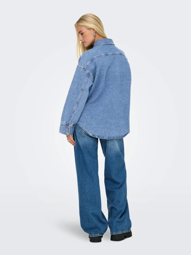 Chemise en jean oversized sophie bleu femme - Only