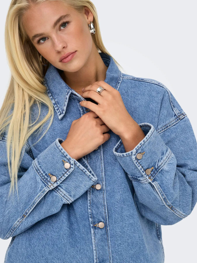 Chemise en jean oversized sophie bleu femme - Only