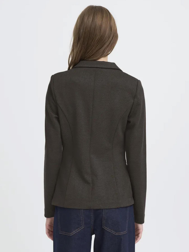 Veste blazer chevron jacquard kate marron femme - Ichi