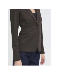 Veste blazer chevron jacquard kate marron femme - Ichi