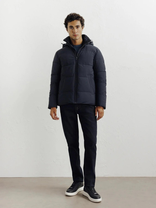 Doudoune courte à capuche redy bleu marine homme - Izac