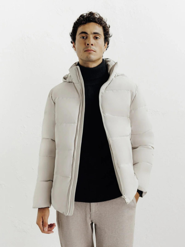 Doudoune courte à capuche redy beige homme - Izac