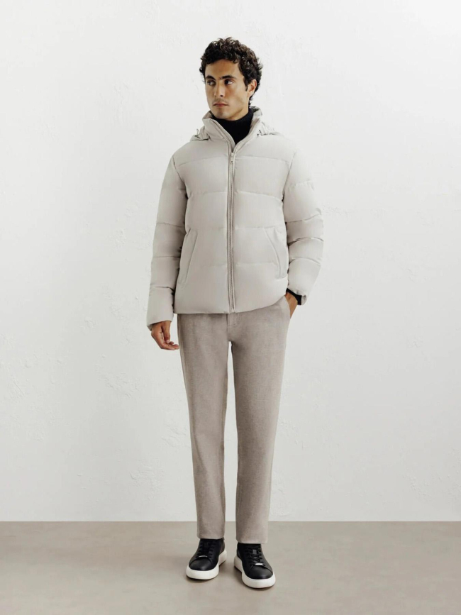 Doudoune courte à capuche redy beige homme - Izac