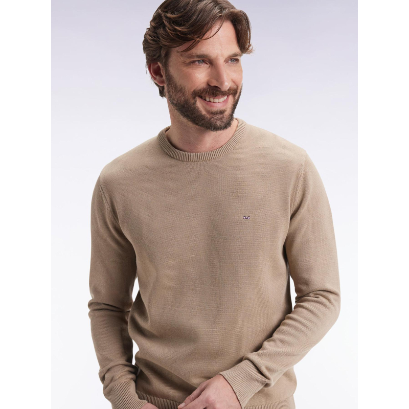 Pull à col rond edinburgh beige homme - Eden Park