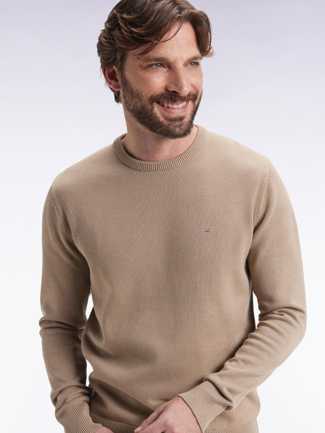 Pull à col rond edinburgh beige homme - Eden Park