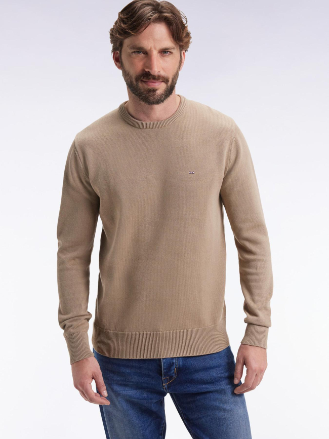 Pull à col rond edinburgh beige homme - Eden Park
