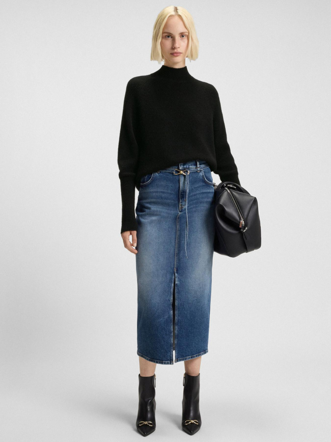 Pull en maille surpio noir femme - Hugo