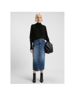 Pull en maille surpio noir femme - Hugo