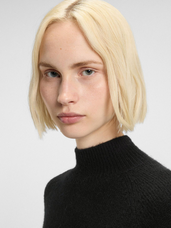 Pull en maille surpio noir femme - Hugo