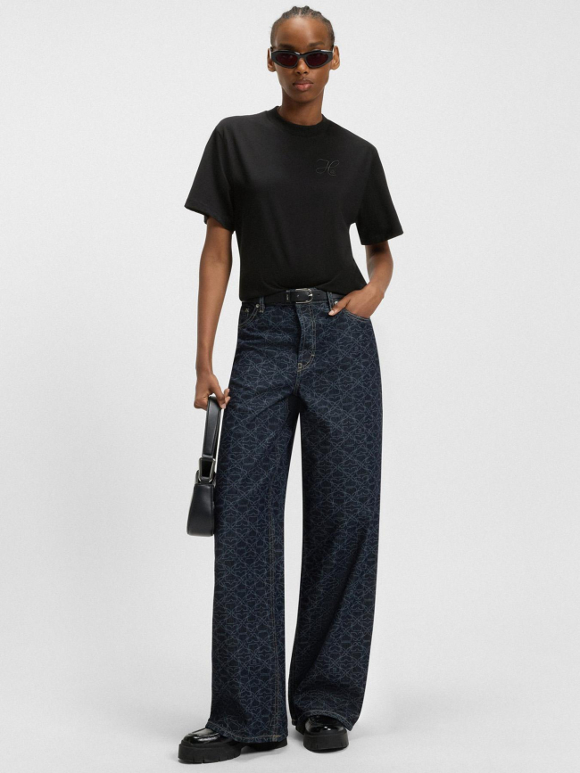 T-shirt à manches courtes vintage noir femme - Hugo