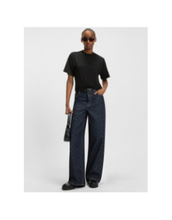 T-shirt à manches courtes vintage noir femme - Hugo