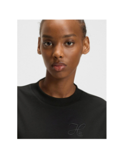 T-shirt à manches courtes vintage noir femme - Hugo