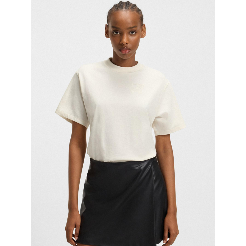 T-shirt à manches courtes vintage blanc femme - Hugo