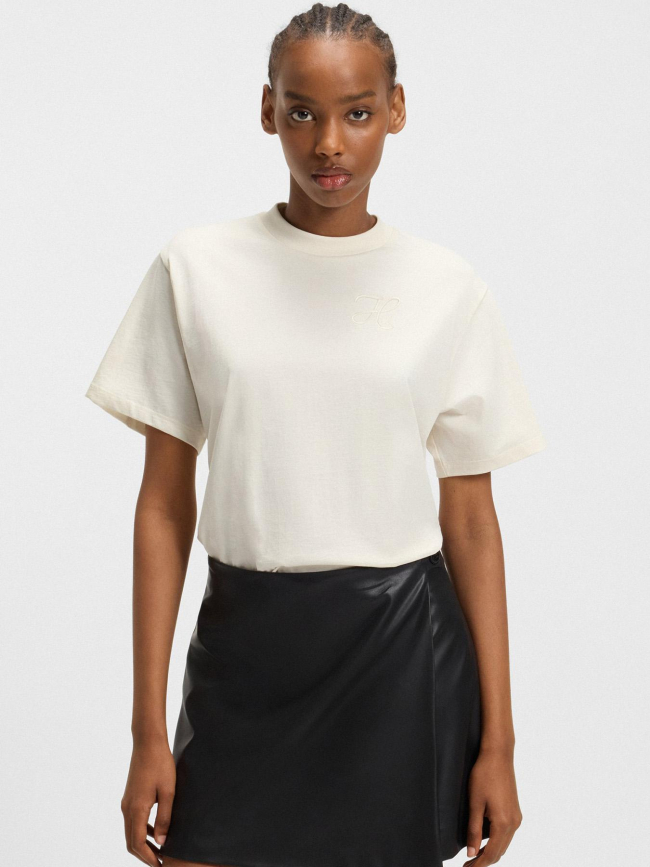 T-shirt à manches courtes vintage blanc femme - Hugo