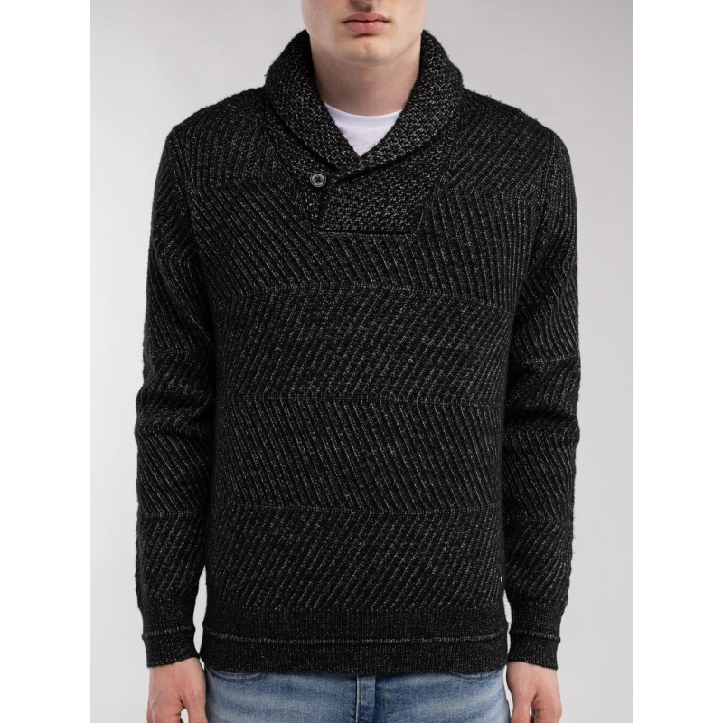 Pull robin noir chiné homme - Teddy Smith
