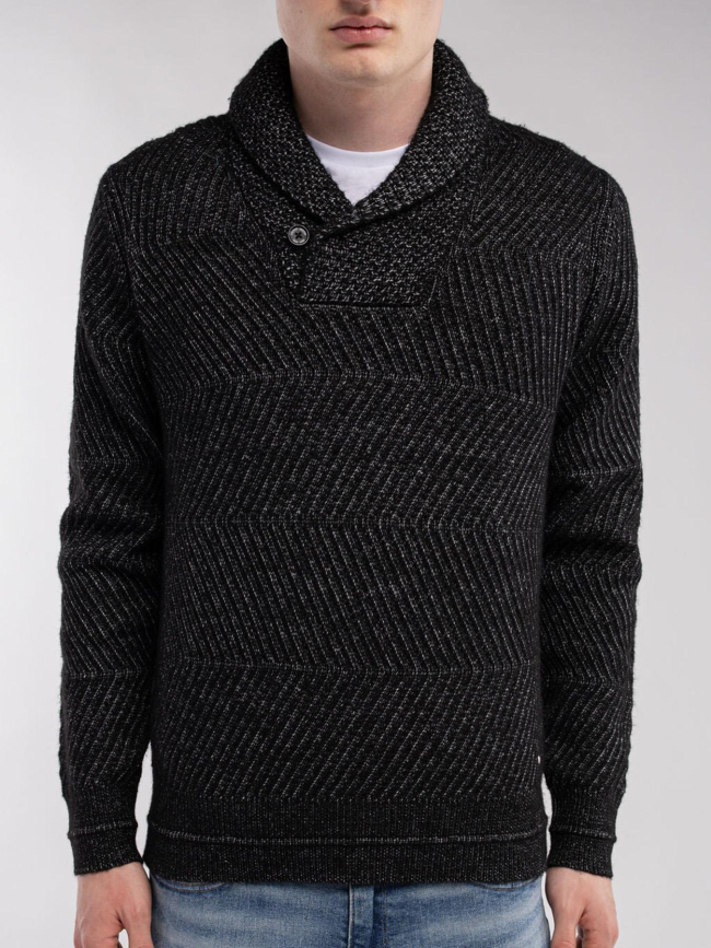 Pull robin noir chiné homme - Teddy Smith