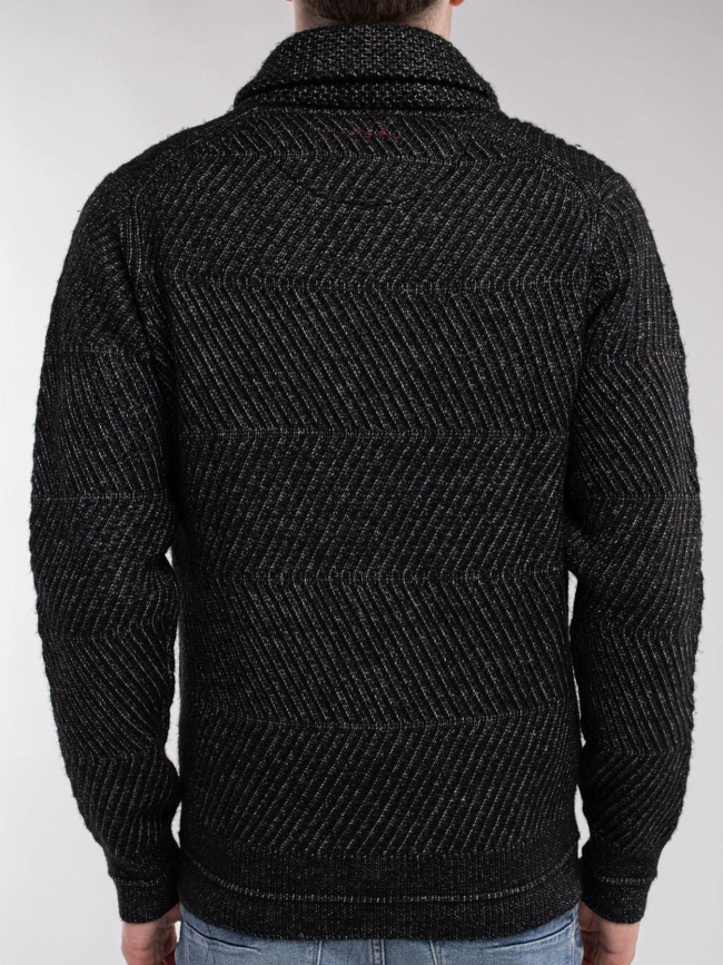 Pull robin noir chiné homme - Teddy Smith