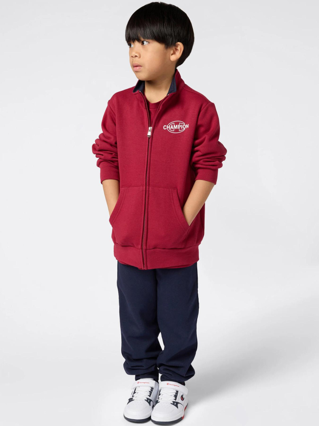 Ensemble sweat zippé et jogging bordeaux noir enfant - Champion