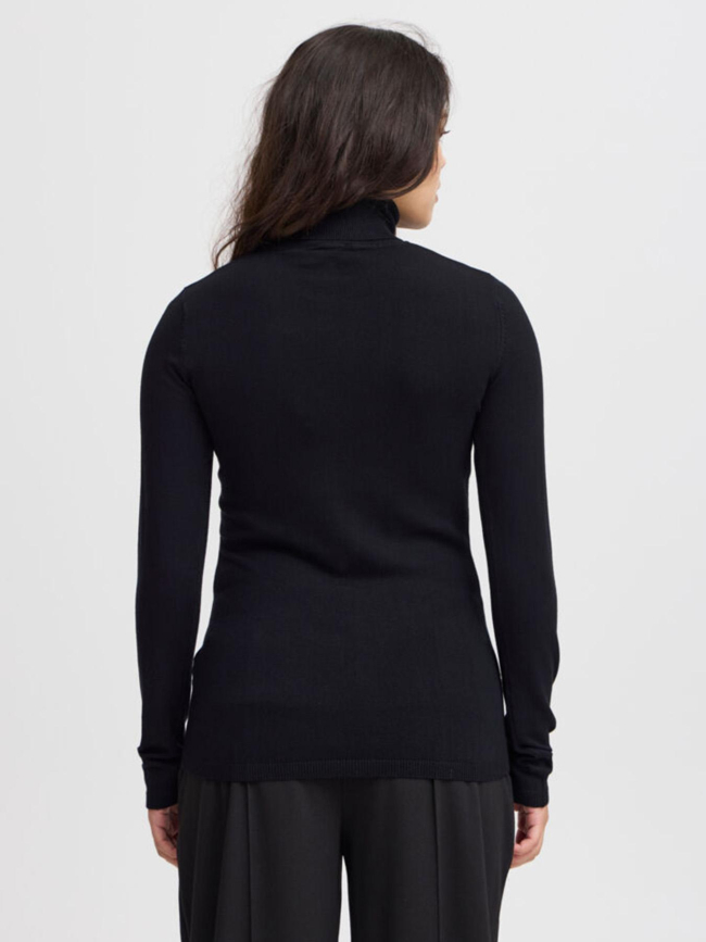 Pull fin col roulé mafa noir femme - Ichi