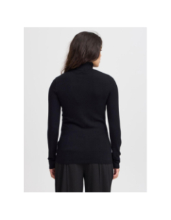 Pull fin col roulé mafa noir femme - Ichi