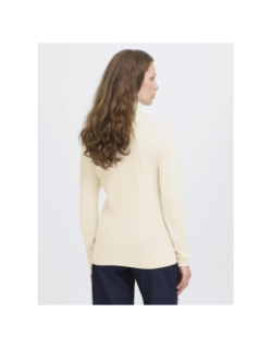 Pull fin col roulé mafa blanc écru femme - Ichi