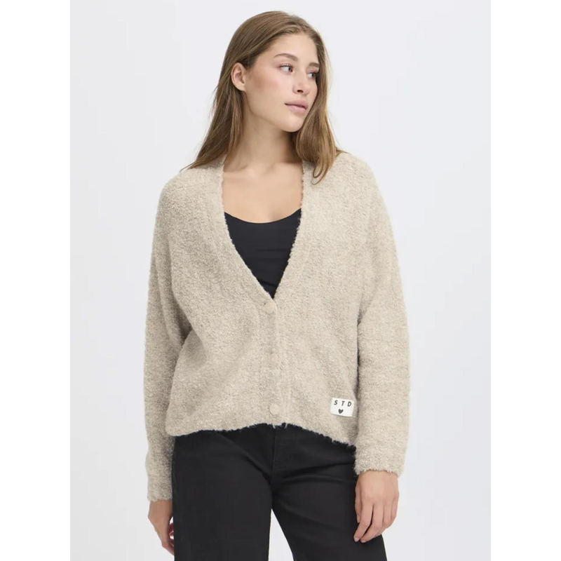 Gilet cardigan blarisa beige femme - Ichi