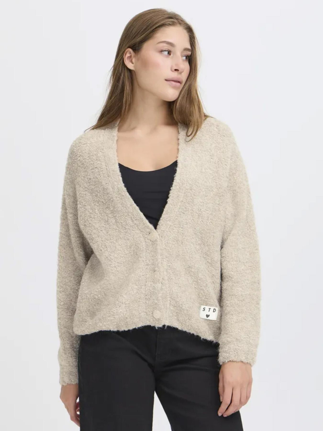 Gilet cardigan blarisa beige femme - Ichi