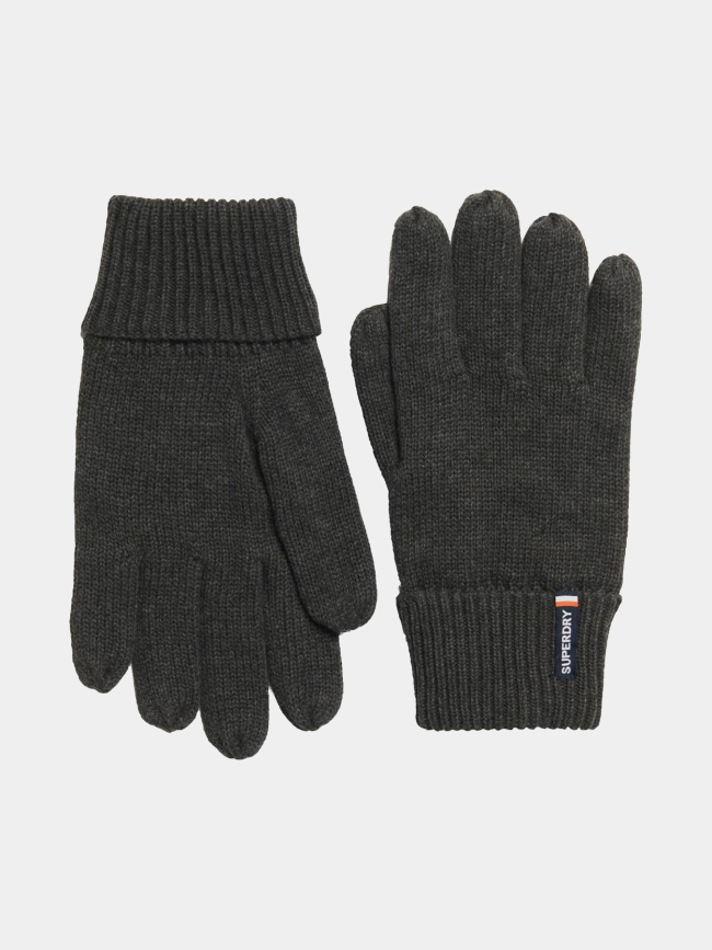Gants en maille à logo essential gris homme - Superdry