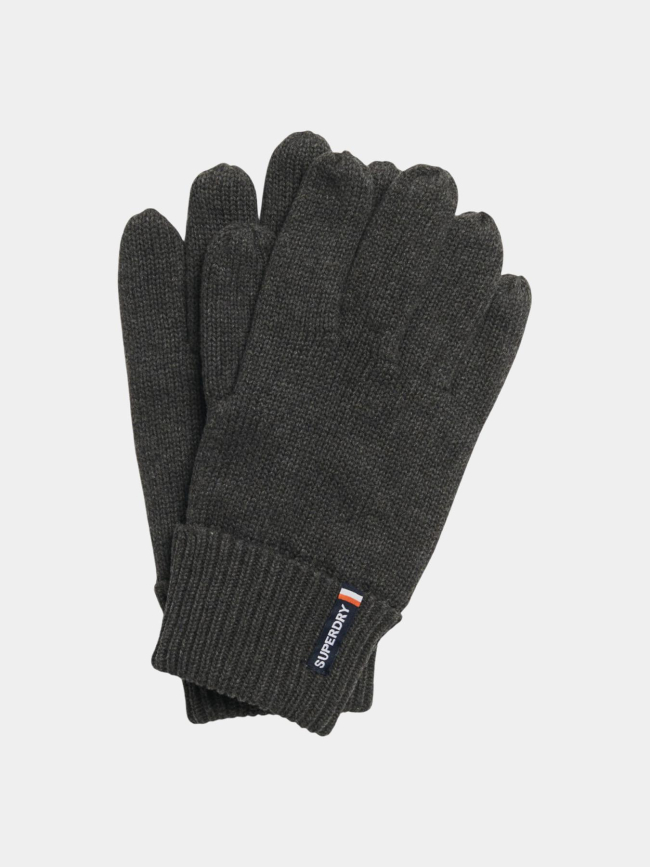 Gants en maille à logo essential gris homme - Superdry