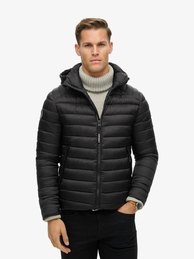 Veste matelassée à capuche fuji noir homme - Superdry