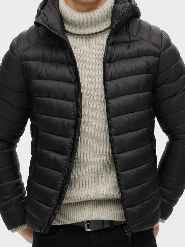 Veste matelassée à capuche fuji noir homme - Superdry