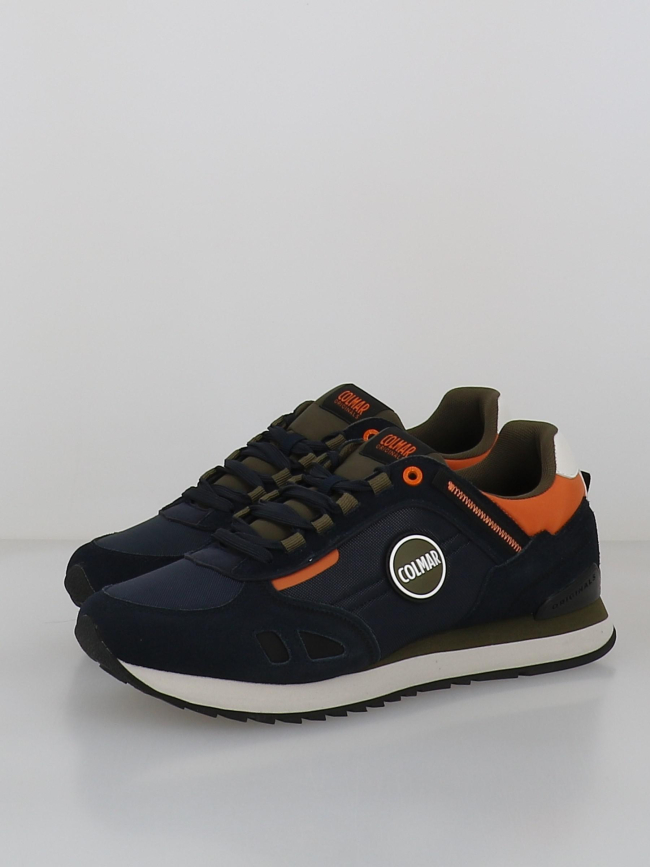 Baskets travis sport colors bleu marine kaki orange homme - Colmar