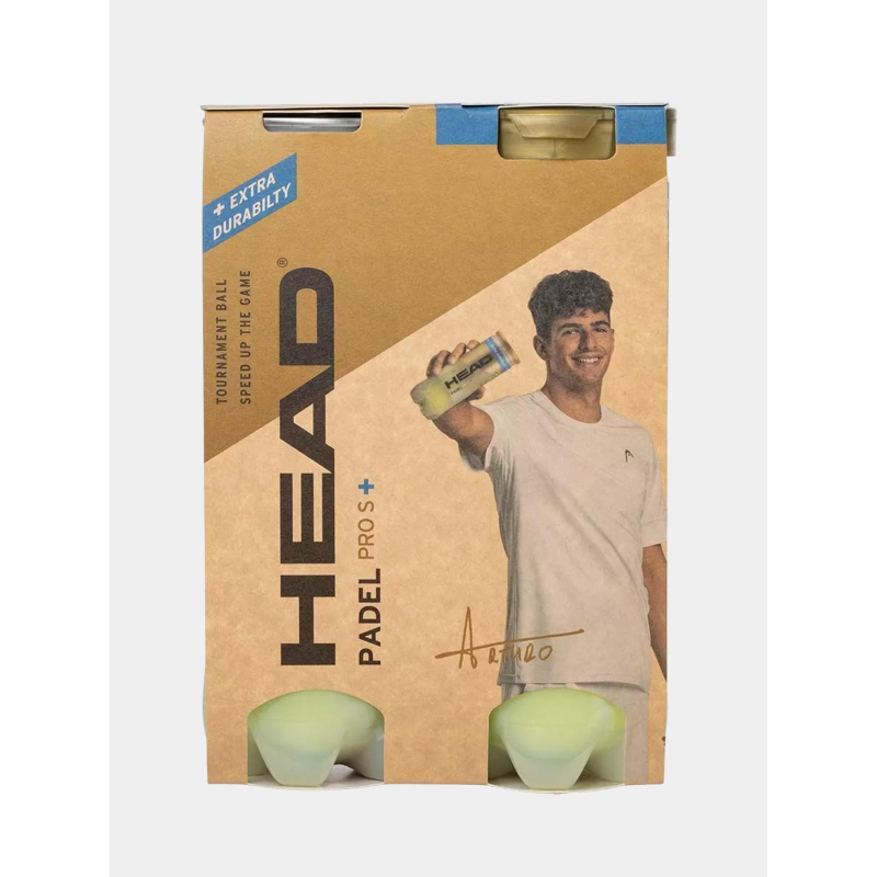 Pack de 2 tubes de 3 balles de paddle pro s+ jaune - Head