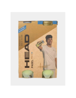 Pack de 2 tubes de 3 balles de paddle pro s+ jaune - Head