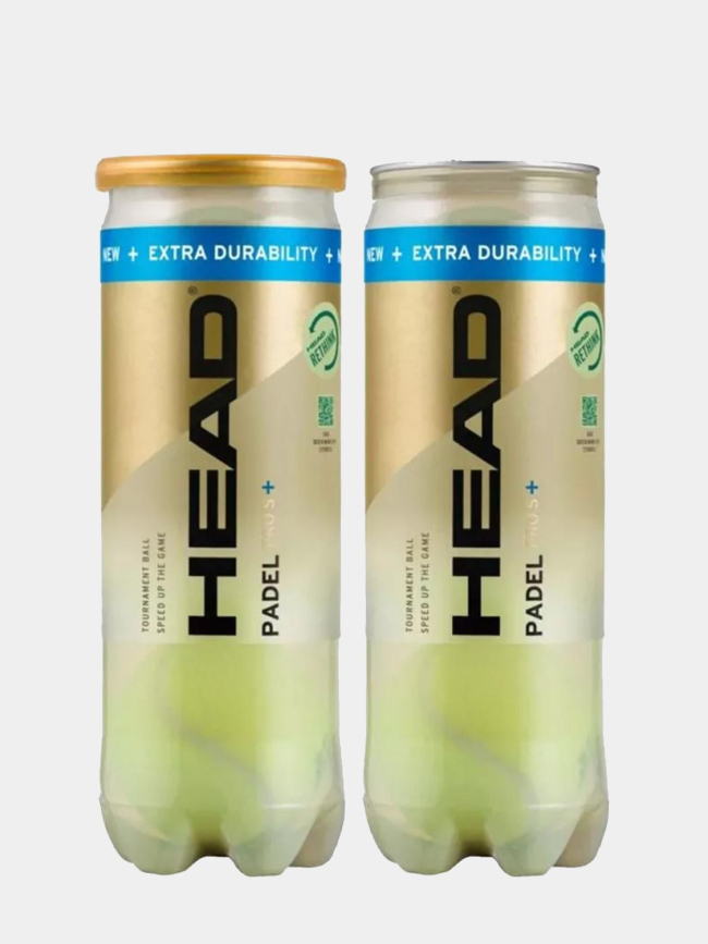 Pack de 2 tubes de 3 balles de paddle pro s+ jaune - Head