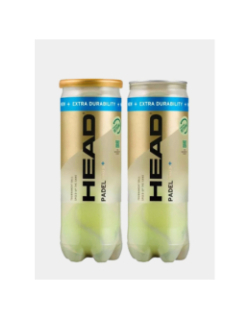 Pack de 2 tubes de 3 balles de paddle pro s+ jaune - Head