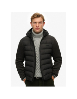 Veste bi-matière storm noir homme - Superdry