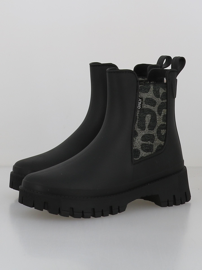 Boots imperméable lula léopard noir femme - Only
