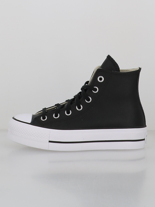 Converse chuck taylor all star lift cuir noir femme