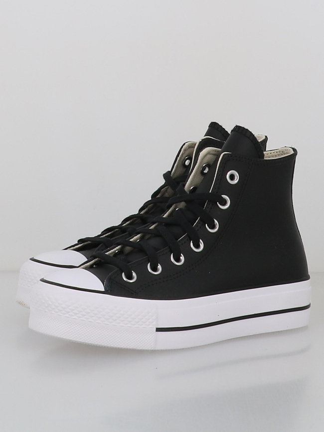Converse chuck taylor all star lift cuir noir femme