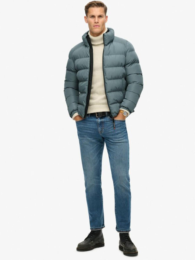 Doudoune sports bleu gris homme - Superdry