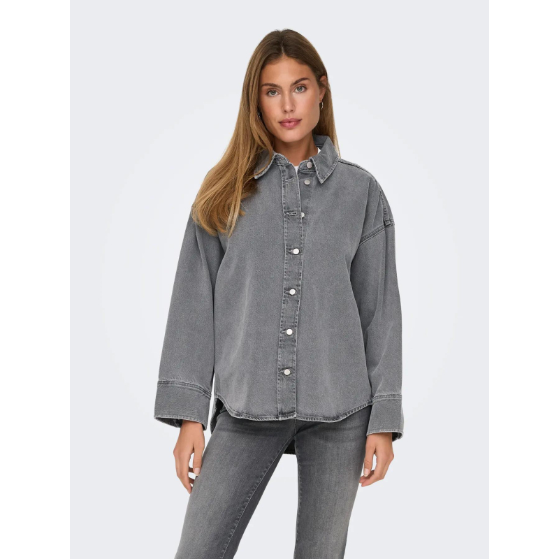 Veste en jean oversize sophie gris femme - Only