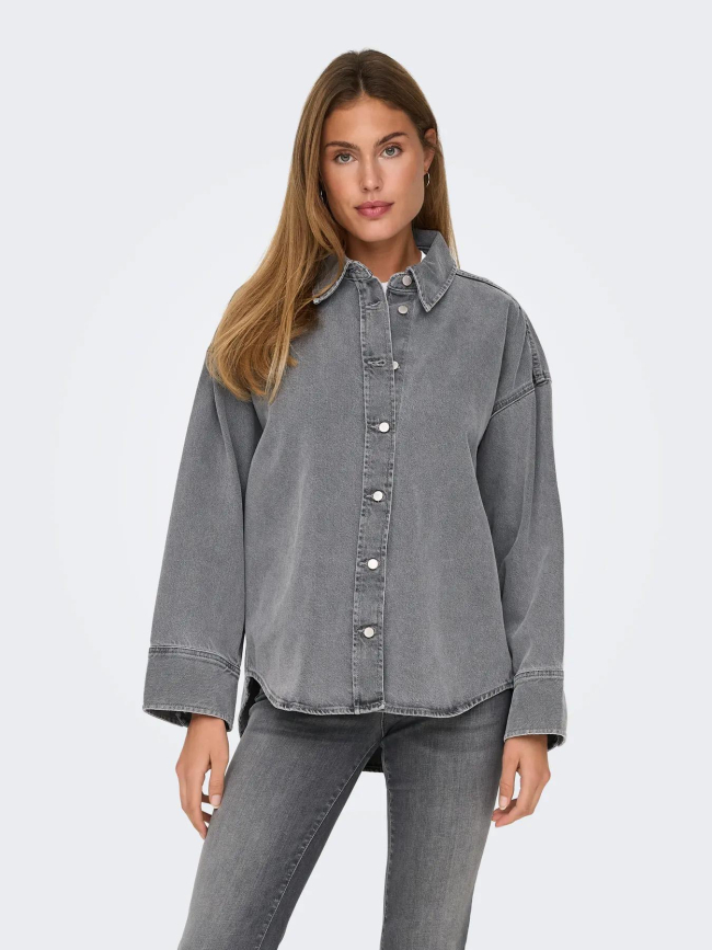 Veste en jean oversize sophie gris femme - Only