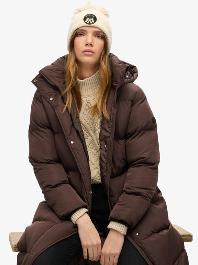 Bonnet en maille torsadée luxe beige femme - Superdry