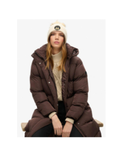 Bonnet en maille torsadée luxe beige femme - Superdry