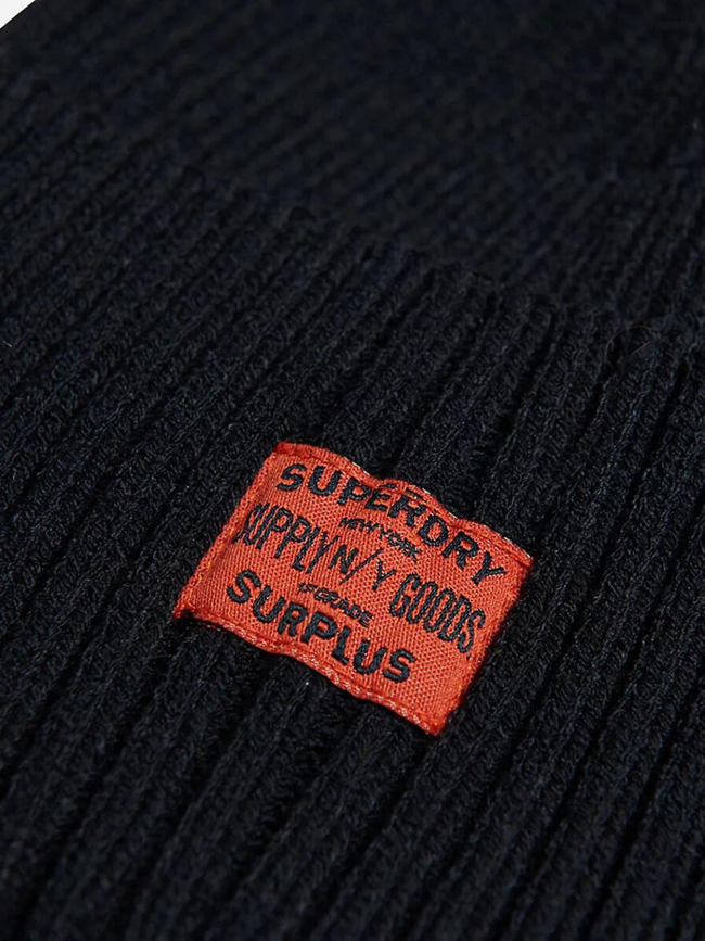 Bonnet en maille workwear noir homme - Superdry